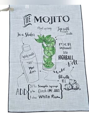 Shiraleah Mojito Cocktail Tea Towel